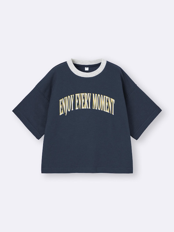 KIDS(男女兼用)ドライワッフルボクシーT(5分袖)
