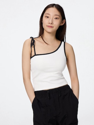 ブラフィールクロップドワンショルダータンクトップ+E 【レディース】 【インナー・下着】【GU公式/ジーユー】 【OFF WHITE】 ブラフィールクロップドワンショルダータンクトップ+E 【レディース】 【インナー・下着】【GU公式/ジーユー】 【OFF WHITE】