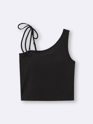 ブラフィールクロップドワンショルダータンクトップ+E 【レディース】 【Tシャツ・スウェット】【GU公式/ジーユー】 【BLACK】 ブラフィールクロップドワンショルダータンクトップ+E 【レディース】 【Tシャツ・スウェット】【GU公式/ジーユー】 【BLACK】
