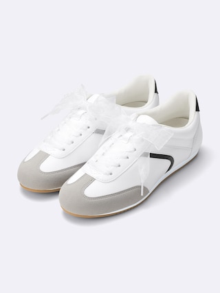 リボンスニーカー 【レディース】 【シューズ】【GU公式/ジーユー】 【OFF WHITE】 リボンスニーカー 【レディース】 【シューズ】【GU公式/ジーユー】 【OFF WHITE】