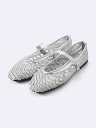 メッシュメリージェーンシューズ 【レディース】 【シューズ】【GU公式/ジーユー】 【SILVER】 メッシュメリージェーンシューズ 【レディース】 【シューズ】【GU公式/ジーユー】 【SILVER】