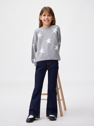 GIRLSストレッチスリムフレアジーンズ 【KIDS・TEEN】 【キッズ パンツ・スカート】【GU公式/ジーユー】 【NAVY】