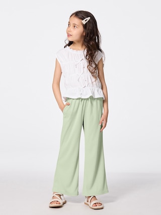 GIRLSリブプルオンワイドフレアパンツ 【KIDS・TEEN】 【キッズ パンツ・スカート】【GU公式/ジーユー】 【LIGHT GREEN】 GIRLSリブプルオンワイドフレアパンツ 【KIDS・TEEN】 【キッズ パンツ・スカート】【GU公式/ジーユー】 【LIGHT GREEN】