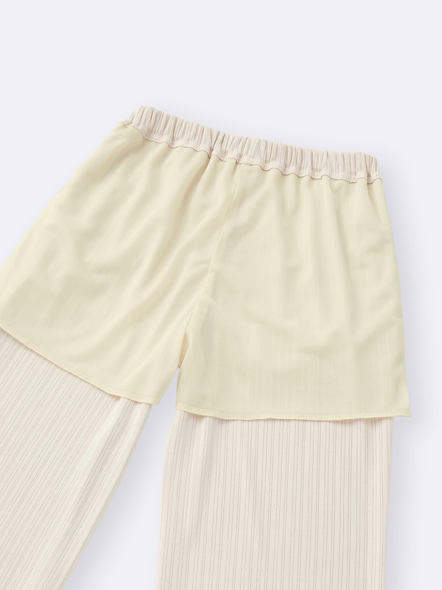 GU公式 | GIRLSリブプルオンワイドフレアパンツ