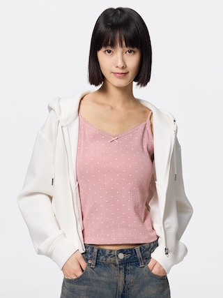 コットンブレンドクロップドキャミソール(ドライ)(ハート) 【レディース】 【Tシャツ・スウェット】【GU公式/ジーユー】 【PINK】 コットンブレンドクロップドキャミソール(ドライ)(ハート) 【レディース】 【Tシャツ・スウェット】【GU公式/ジーユー】 【PINK】
