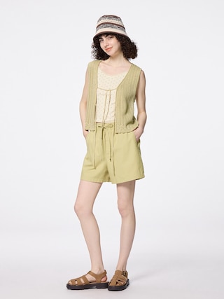 プルオンショートパンツ 【レディース】 【パンツ】【GU公式/ジーユー】 【YELLOW】 プルオンショートパンツ 【レディース】 【パンツ】【GU公式/ジーユー】 【YELLOW】