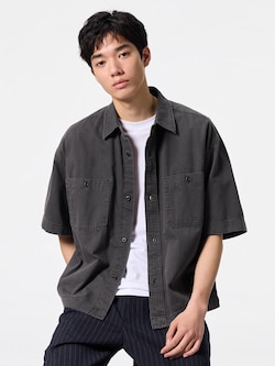 デニムボクシーワークシャツ(5分袖)