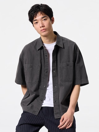 デニムボクシーワークシャツ(5分袖)