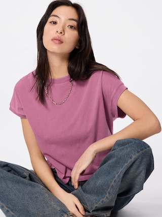 ウォッシュドT 【レディース】 【Tシャツ・スウェット】【GU公式/ジーユー】 【PINK】 ウォッシュドT 【レディース】 【Tシャツ・スウェット】【GU公式/ジーユー】 【PINK】