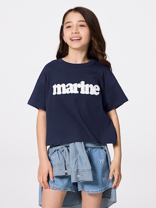 GIRLSグラフィックT(アップリケ) 【KIDS・TEEN】 【キッズ Tシャツ・スウェット・ニット】【GU公式/ジーユー】 【NAVY】 GIRLSグラフィックT(アップリケ) 【KIDS・TEEN】 【キッズ Tシャツ・スウェット・ニット】【GU公式/ジーユー】 【NAVY】