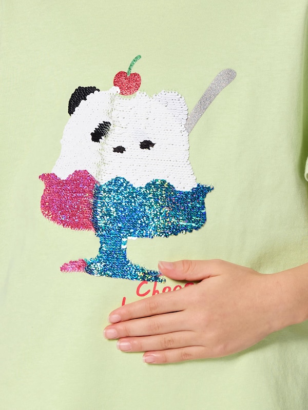 GIRLSスパンコールT(パンダ)