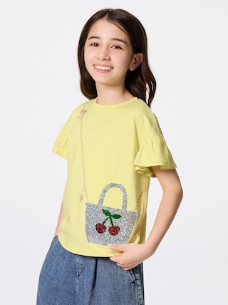 GIRLSスパンコールT(チェリー) 【KIDS・TEEN】 【キッズ Tシャツ・スウェット・ニット】【GU公式/ジーユー】 【CREAM】 GIRLSスパンコールT(チェリー) 【KIDS・TEEN】 【キッズ Tシャツ・スウェット・ニット】【GU公式/ジーユー】 【CREAM】