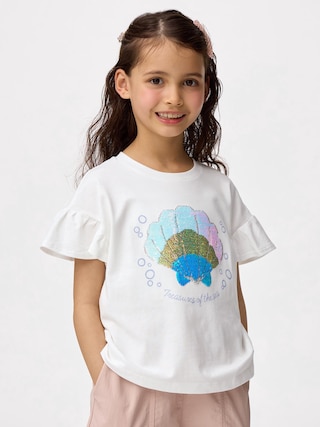GIRLSスパンコールT(シェル)+E 【KIDS・TEEN】 【キッズ Tシャツ・スウェット・ニット】【GU公式/ジーユー】 【OFF WHITE】 GIRLSスパンコールT(シェル)+E 【KIDS・TEEN】 【キッズ Tシャツ・スウェット・ニット】【GU公式/ジーユー】 【OFF WHITE】