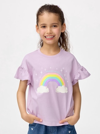 GIRLSスパンコールT(レインボー)+E 【KIDS・TEEN】 【キッズ Tシャツ・スウェット・ニット】【GU公式/ジーユー】 【LIGHT PURPLE】 GIRLSスパンコールT(レインボー)+E 【KIDS・TEEN】 【キッズ Tシャツ・スウェット・ニット】【GU公式/ジーユー】 【LIGHT PURPLE】