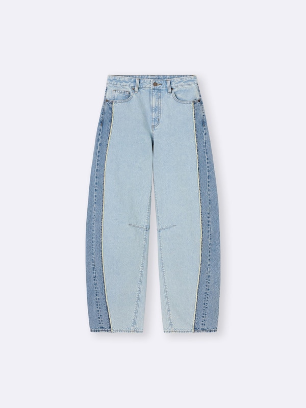 2トーンバレルレッグジーンズ+EC(丈長め81.0cm)