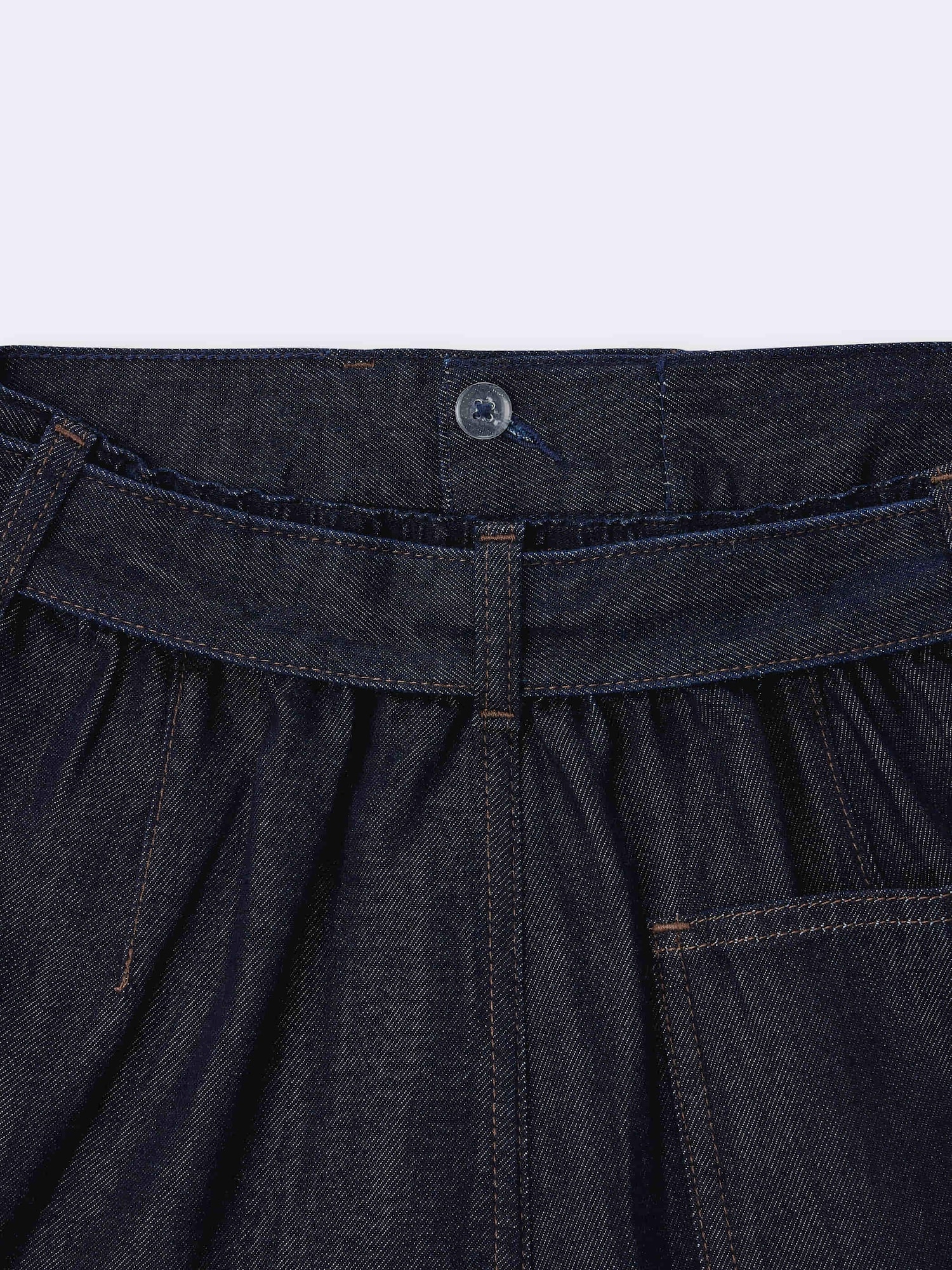 GU公式 | ライトデニムベルテッドワイドパンツ+EC(丈長め80.0cm)