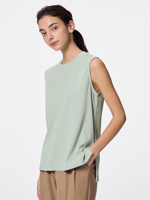 リブスリットチュニック(ノースリーブ)