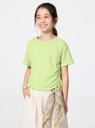 GIRLSルーシングT+E 【KIDS・TEEN】 【キッズ Tシャツ・スウェット・ニット】【GU公式/ジーユー】 【GREEN】 GIRLSルーシングT+E 【KIDS・TEEN】 【キッズ Tシャツ・スウェット・ニット】【GU公式/ジーユー】 【GREEN】