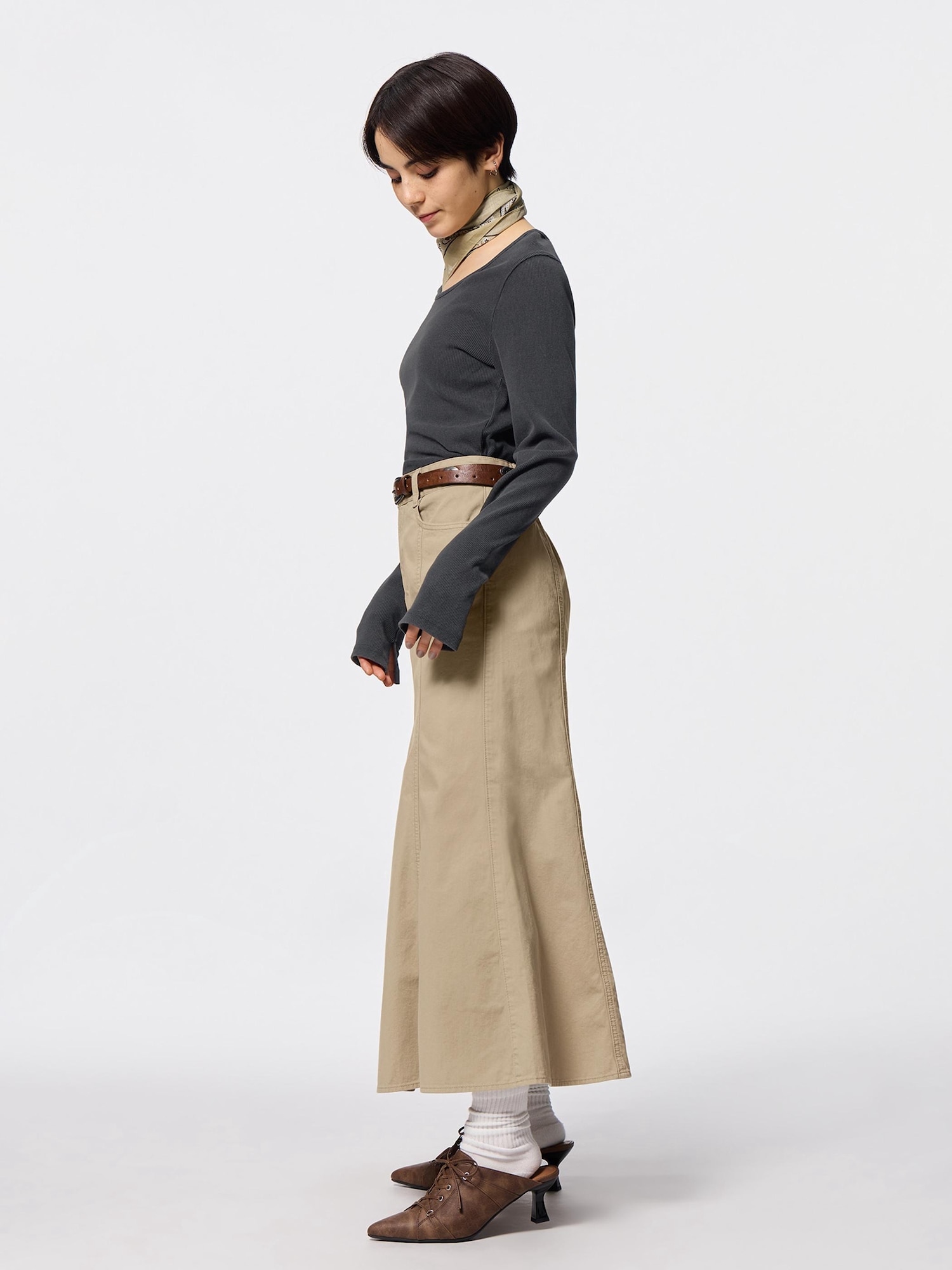 GU公式 | フレアマキシスカート+EC(丈短め85.0～89.0cm)