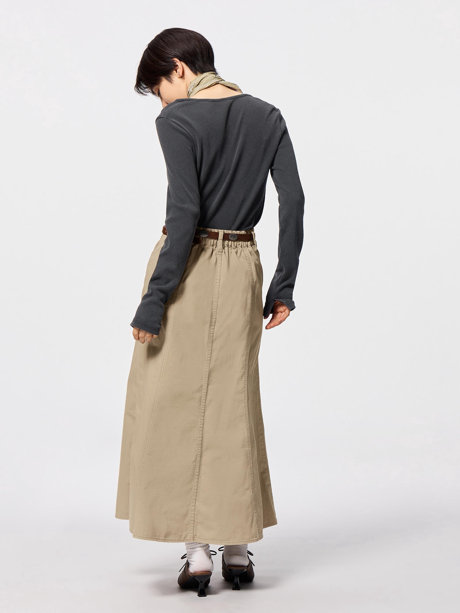 ハンキングセット GU公式 | フレアマキシスカート+EC(丈短め85.0～89.0cm)