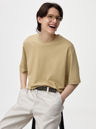ドライポンチT(5分袖) 【メンズ】 【Tシャツ・スウェット】【GU公式/ジーユー】 【BEIGE】 ドライポンチT(5分袖) 【メンズ】 【Tシャツ・スウェット】【GU公式/ジーユー】 【BEIGE】