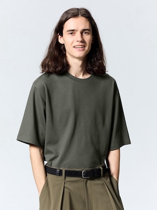 ドライポンチT(5分袖) 【メンズ】 【Tシャツ・スウェット】【GU公式/ジーユー】 【OLIVE】 ドライポンチT(5分袖) 【メンズ】 【Tシャツ・スウェット】【GU公式/ジーユー】 【OLIVE】