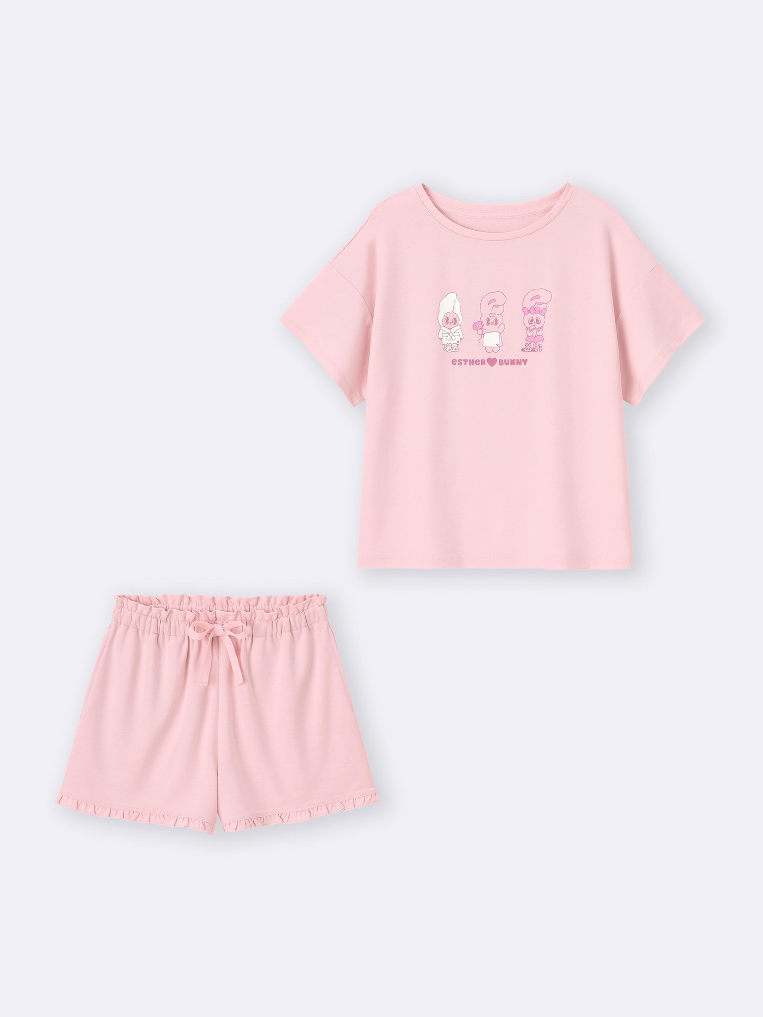 GU ラウンジセット 半袖 ショートパンツ フリル リボン エスター