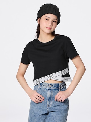 GIRLSロゴジャカードT JRNT+E 【KIDS・TEEN】 【キッズ Tシャツ・スウェット・ニット】【GU公式/ジーユー】 【BLACK】 GIRLSロゴジャカードT JRNT+E 【KIDS・TEEN】 【キッズ Tシャツ・スウェット・ニット】【GU公式/ジーユー】 【BLACK】