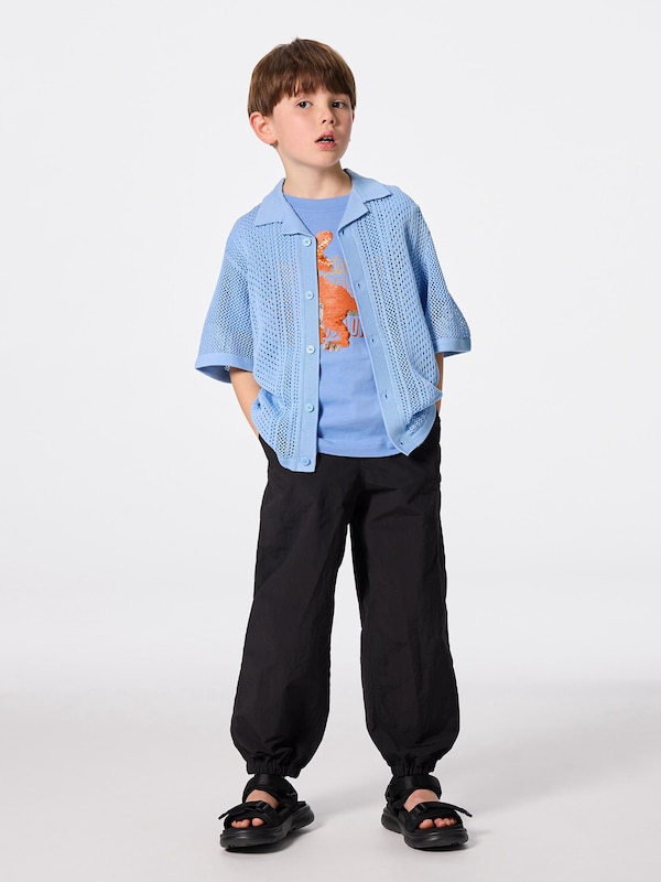 KIDS(男女兼用)ウォッシャブルメッシュニットシャツ(5分袖)NT+E