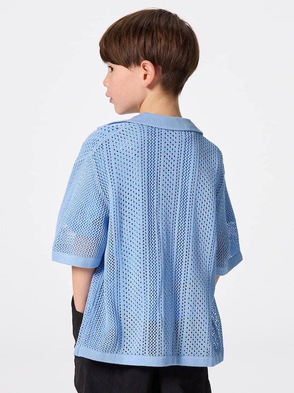 KIDS(男女兼用)ウォッシャブルメッシュニットシャツ(5分袖)NT+E