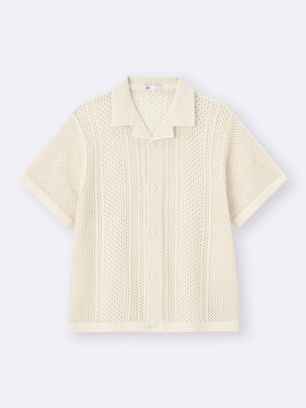 KIDS(男女兼用)ウォッシャブルメッシュニットシャツ(5分袖)NT+E