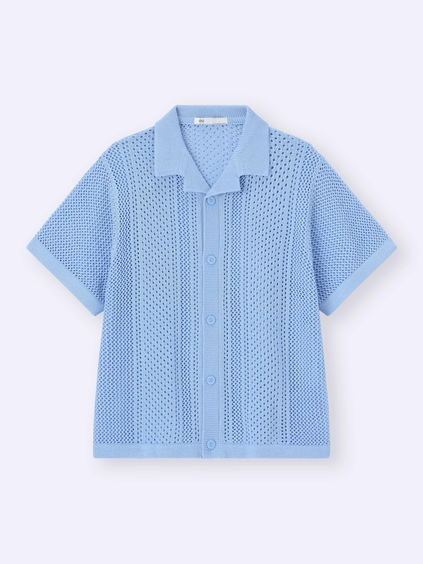 KIDS(男女兼用)ウォッシャブルメッシュニットシャツ(5分袖)NT+E