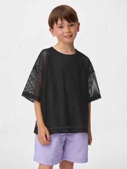 KIDS(男女兼用)メッシュレイヤードT(5分袖)