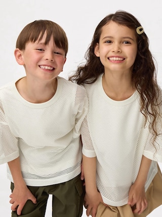KIDS(男女兼用)メッシュレイヤードT(5分袖) 【KIDS・TEEN】 【キッズ Tシャツ・スウェット・ニット】【GU公式/ジーユー】 【NATURAL】 KIDS(男女兼用)メッシュレイヤードT(5分袖) 【KIDS・TEEN】 【キッズ Tシャツ・スウェット・ニット】【GU公式/ジーユー】 【NATURAL】