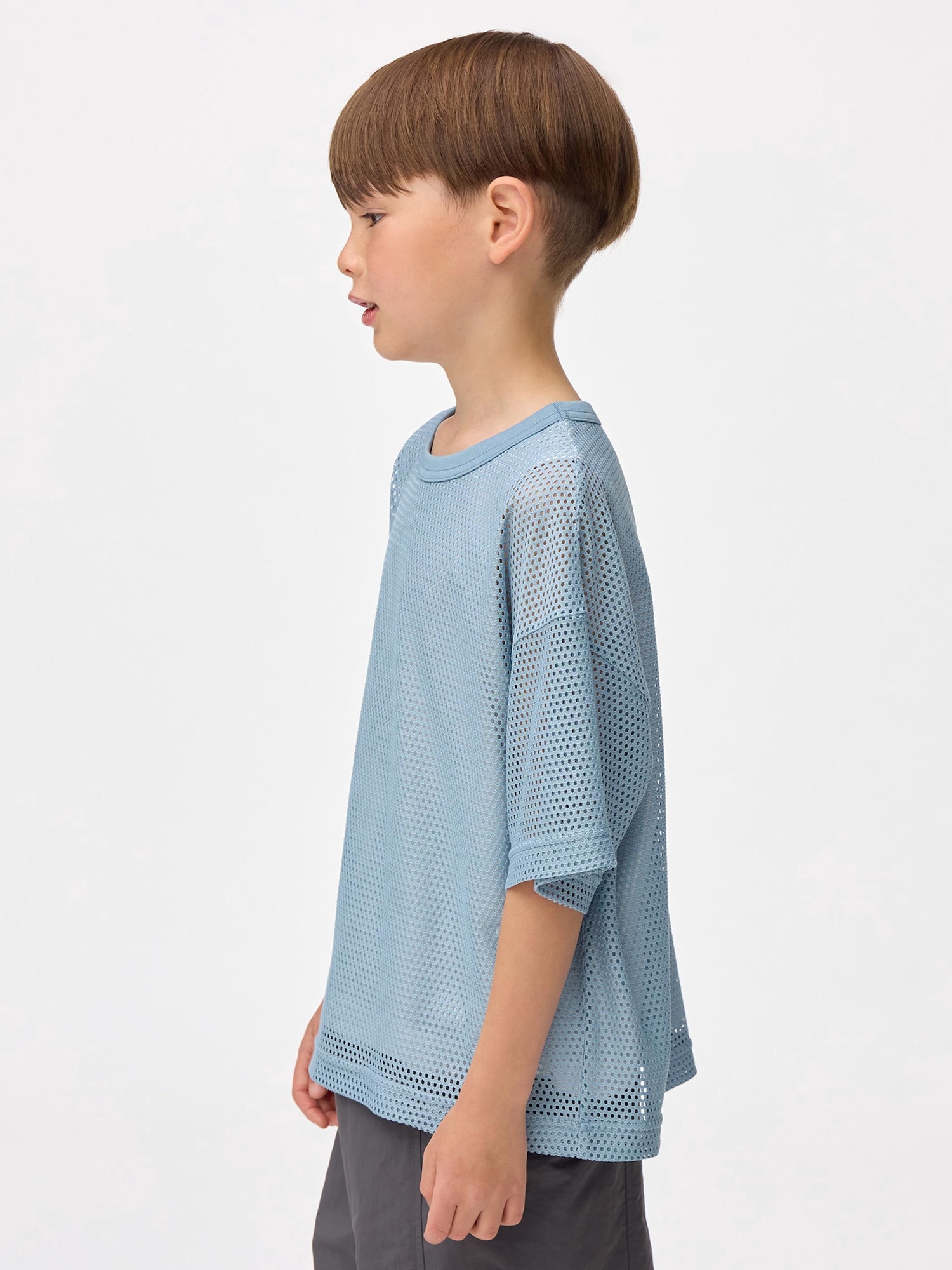 GU公式 | KIDS(男女兼用)メッシュレイヤードT(5分袖)