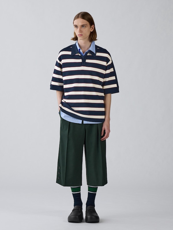 ニットポロシャツ(5分袖) by rokh