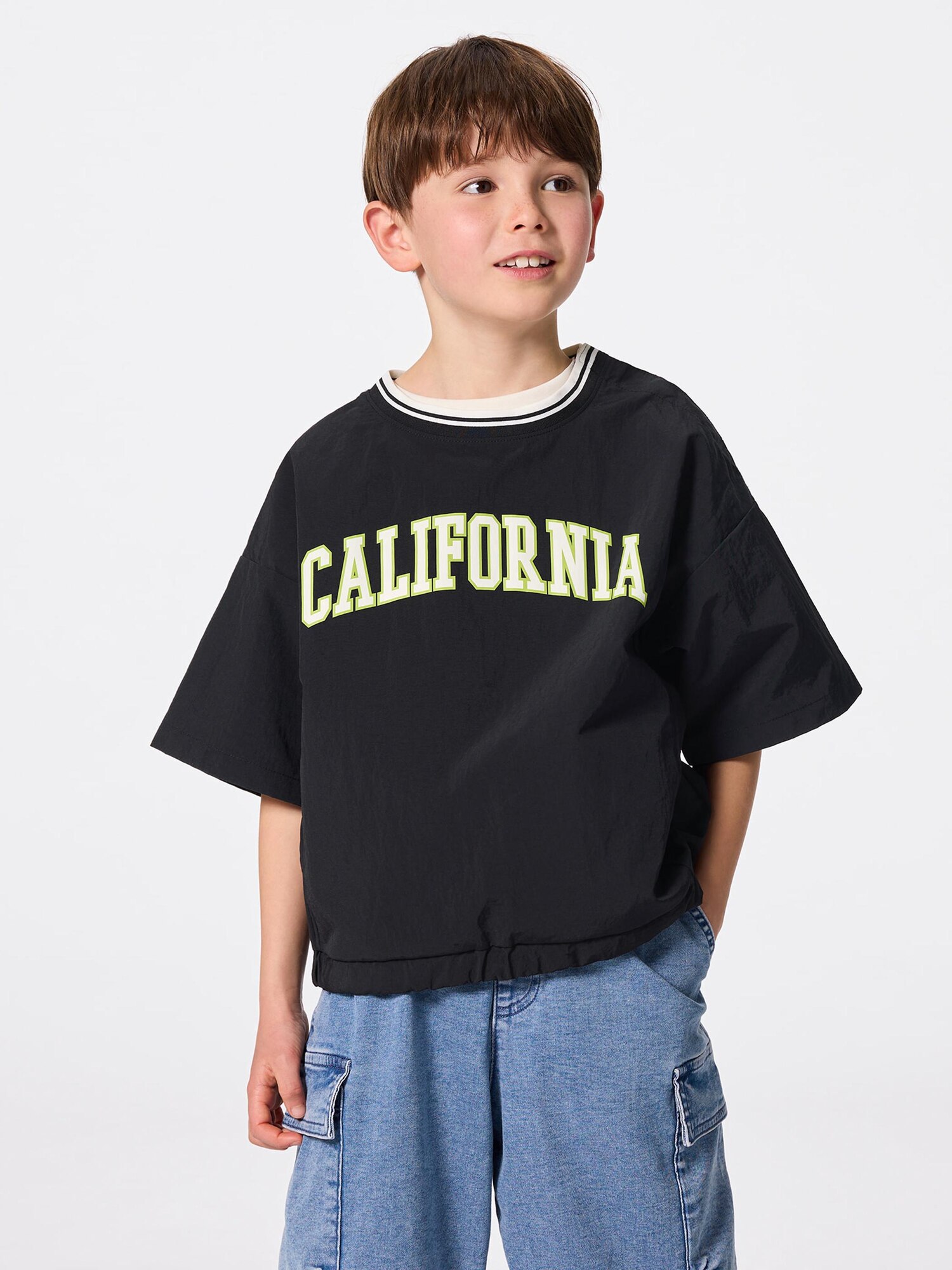 GU公式 | KIDS(男女兼用) ドライアクティブプルオーバー(5分袖)NT+E