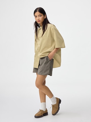 ナイロンショートパンツ+X 【レディース】 【パンツ】【GU公式/ジーユー】 【OLIVE】 ナイロンショートパンツ+X 【レディース】 【パンツ】【GU公式/ジーユー】 【OLIVE】