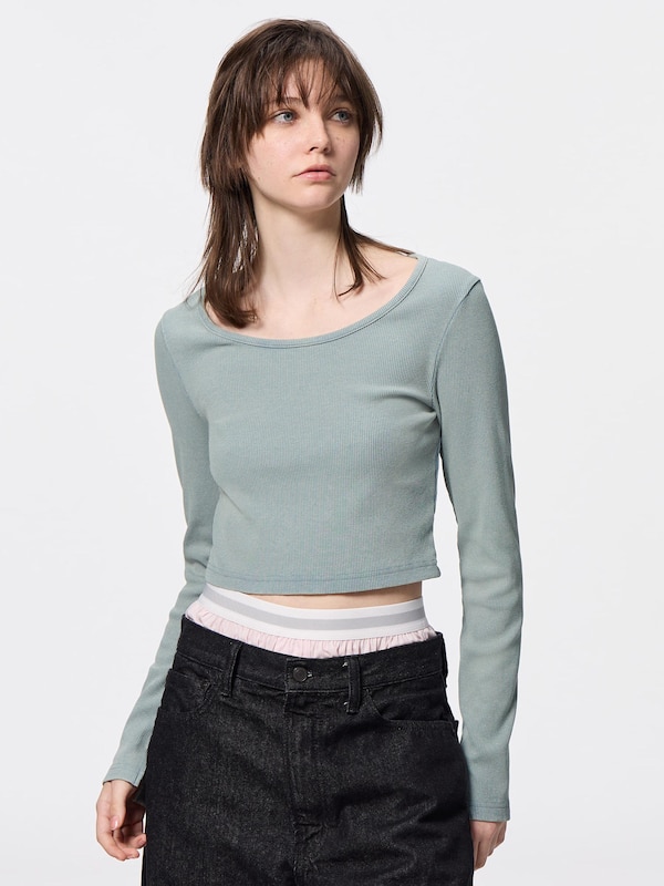 ウォッシュドリブクロップドT(長袖)