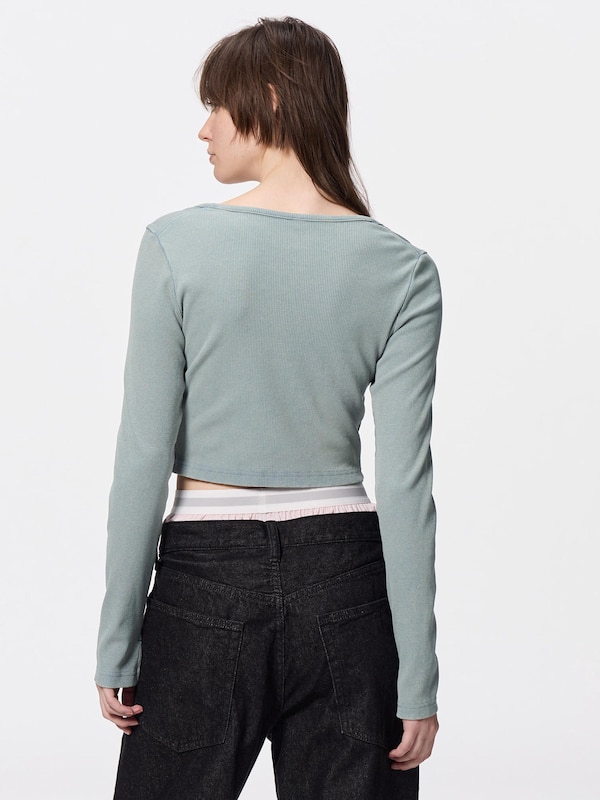 ウォッシュドリブクロップドT(長袖)