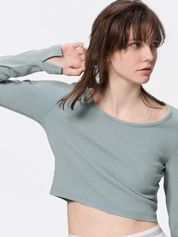 ウォッシュドリブクロップドT(長袖)