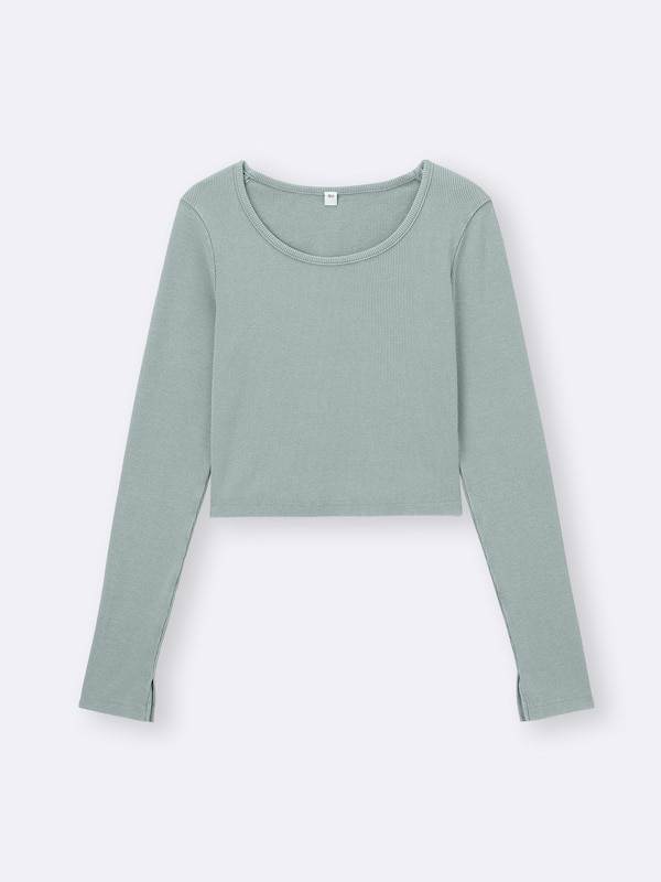 ウォッシュドリブクロップドT(長袖)