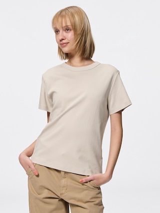 コットンスムースクルーネックT OS+EC(2024年モデル) 【レディース】 【Tシャツ・スウェット】【GU公式/ジーユー】 【BEIGE】 コットンスムースクルーネックT OS+EC(2024年モデル) 【レディース】 【Tシャツ・スウェット】【GU公式/ジーユー】 【BEIGE】