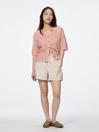 ストライププルオンショートパンツ 【レディース】 【パンツ】【GU公式/ジーユー】 【BEIGE】 ストライププルオンショートパンツ 【レディース】 【パンツ】【GU公式/ジーユー】 【BEIGE】