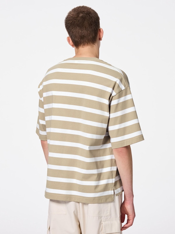 ボクシーT(5分袖)(ボーダー)(オーバーサイズ)