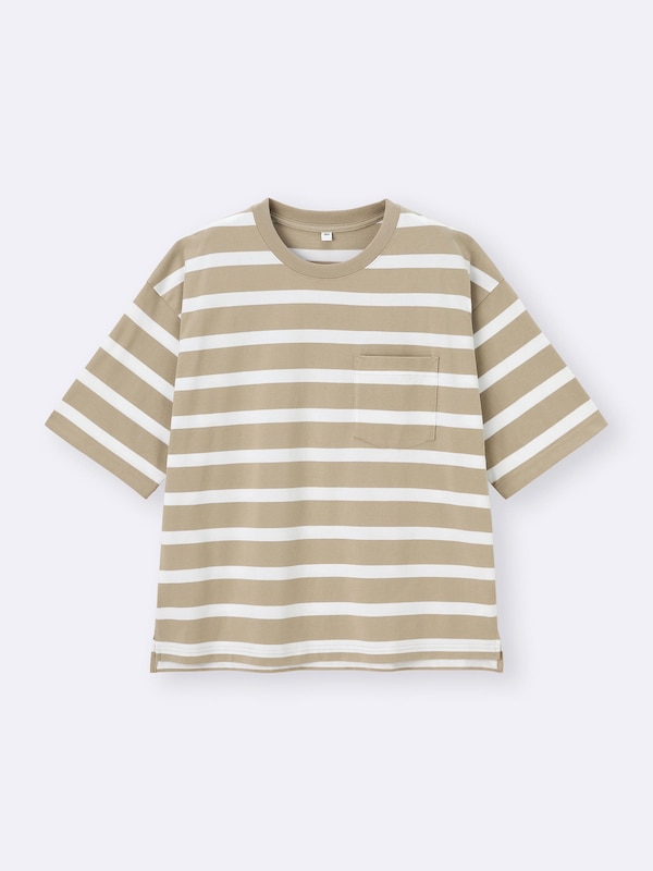 ボクシーT(5分袖)(ボーダー)(オーバーサイズ)