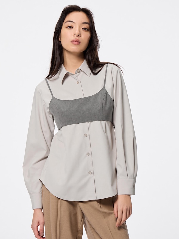 2ピースビスチェアンドシャツセットQ