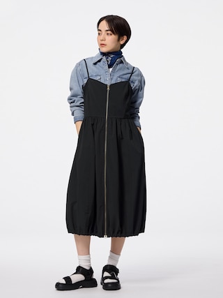フロントジップバブルヘムワンピース+EC(丈短め105.0~114.0cm) 【レディース】 【ワンピース・サロペット】【GU公式/ジーユー】 【BLACK】 フロントジップバブルヘムワンピース+EC(丈短め105.0~114.0cm) 【レディース】 【ワンピース・サロペット】【GU公式/ジーユー】 【BLACK】