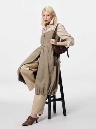 フロントジップバブルヘムワンピース+EC(丈短め105.0~114.0cm) 【レディース】 【ワンピース・サロペット】【GU公式/ジーユー】 【BEIGE】 フロントジップバブルヘムワンピース+EC(丈短め105.0~114.0cm) 【レディース】 【ワンピース・サロペット】【GU公式/ジーユー】 【BEIGE】
