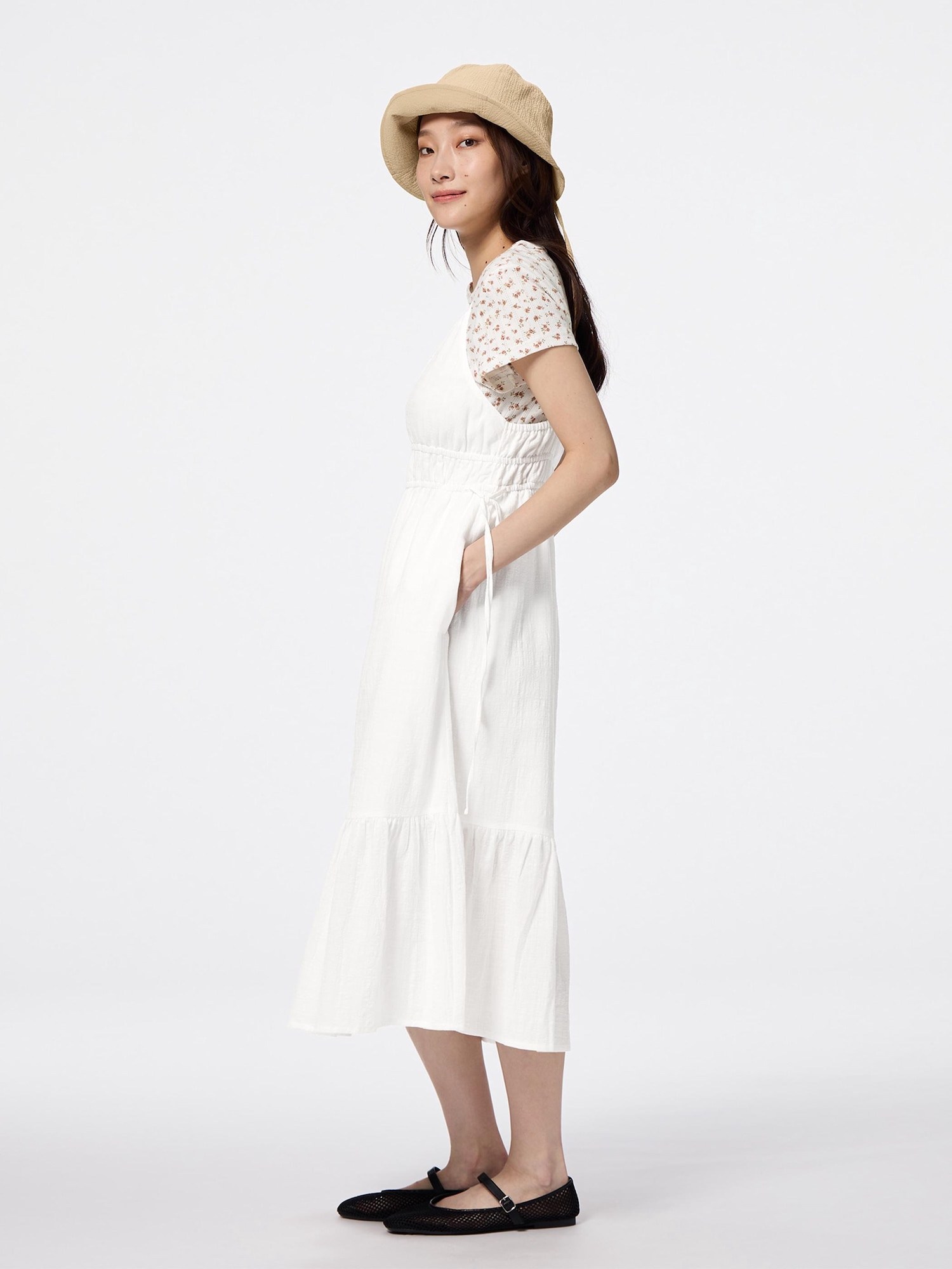 【ぷらまい】ベッド　送料　長野県まで GU公式 | テクスチャーキャミソールワンピース+EC(丈短め110.0～119.0cm)